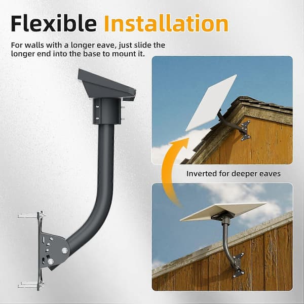 Starlink Gen 3 Takfäste Justerbart Svängbart Väggfäste med Generation 3 Metallrörsadapter för V3 Dish Pole Mount Kit