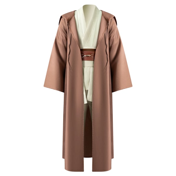 Mub - Obi Wan Kenobi Premium Kvalitet Cosplay Kostume Brun Jedi Robe fra Star Wars til Lysværd Duel Brown Brown Brown L