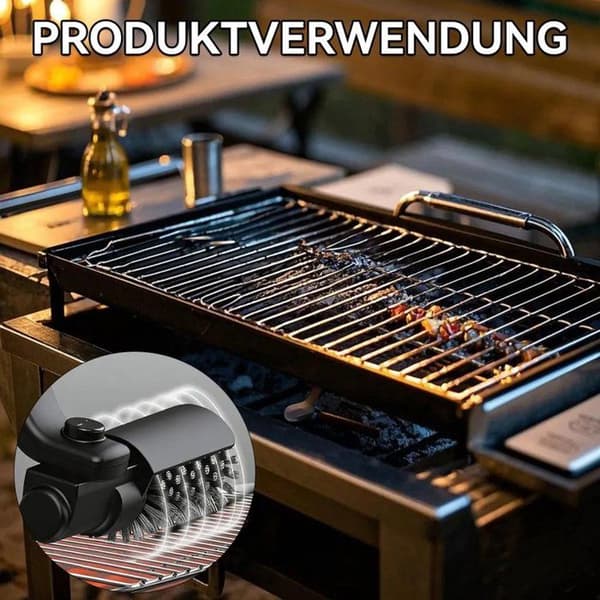Trådløs elektrisk grillbørste - DEMA - 180° svingbart hode - Rotasjonshastighet 300-400 o/min