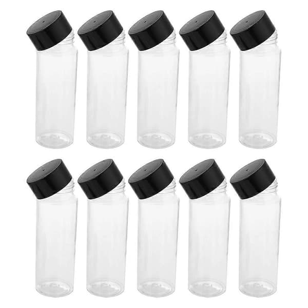 [KK]10 Pieces Plastic Juice Bottle Transparent Coarse Grain Storage Container Compatible with Drink