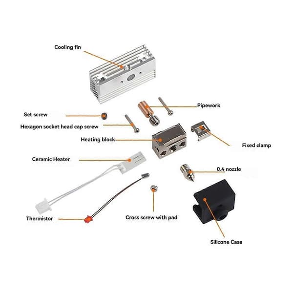 3D-printerdele Sprite Extruder Hotend Kit til -3 S1/-3 S1 Pro/-3 S1 Plus/-10 Smart Pro