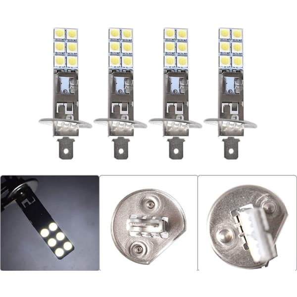 4 stk. H1 6000k Superhvide 80w LED-forlygter