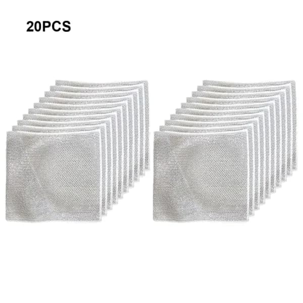 20x Grå Multifunksjonelle Metalltrådvaskekluter Premium Nylon