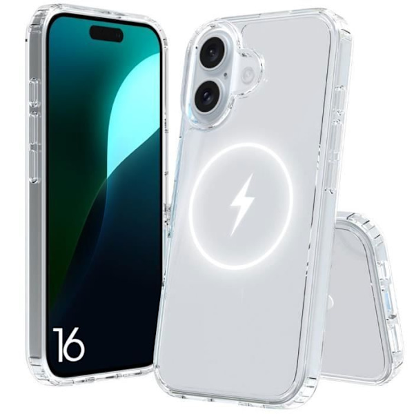 iPhone 16-fodral - Transparent skydd med magnetisk ring