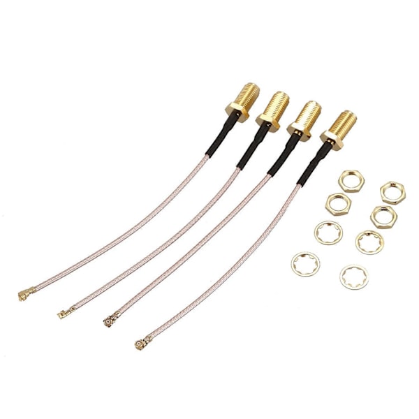 CASA Pakke med 4 RF U.FL(IPEX/IPX) Mini PCI til RP-SMA Hun Pigtail Antenne Wi-Fi Koaksial -178 Lavt Tab C