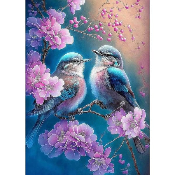 (30x40cm) 5D Diamantmaleri Blomst og Fugl Fuld Diamantmaleri