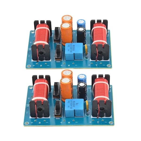 {ca}2 stk. 150W 3-vejs højttaler delefilter diskant mellemtone bas hylde bilhøjttaler filter frekvens