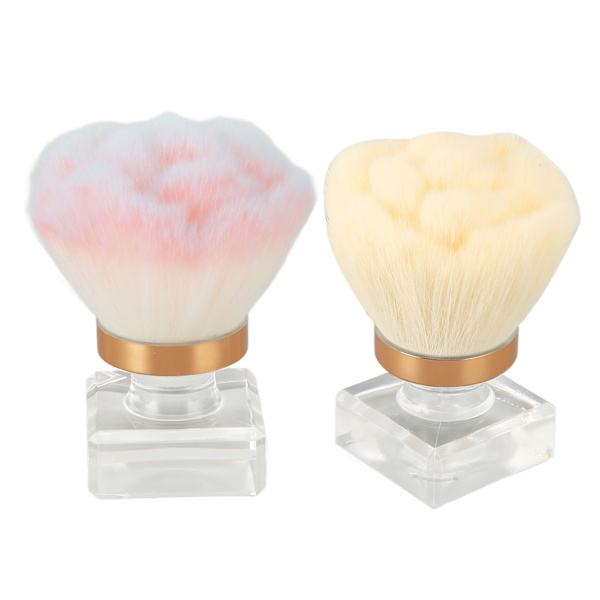 2 stk. Nail Art pulverbørster syntetisk fiber Ergonomisk design Blød bærbar neglebørste