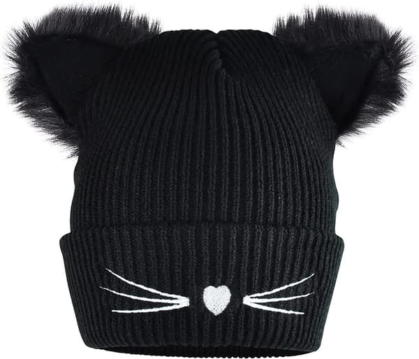Kattöronmössa för kvinnor, kattmössa, vintermössa, kattöron, stickad mössa, varm stretchmössa, höstmössa, vintermössa, damer, flickor
