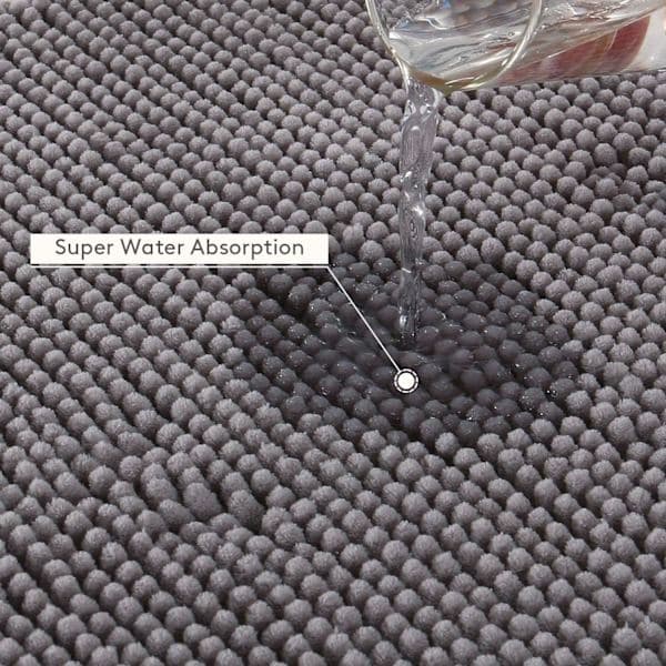 Skridsikker bademåtte 50 x 80 cm mikrofiber grå