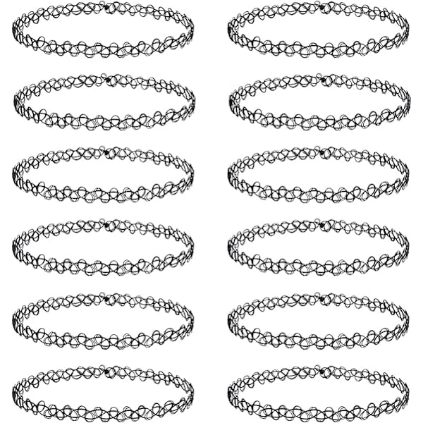 12-pack Chokerhalsband Set Stretch Elastiskt Smyckesset