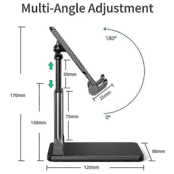 Dubbel Pol Fällbart Tabletstativ, Justerbar Höjd För Ipad Pro Stativ Utdragbar Solid Skrivbordsstativ Edition 5 5 5 5
