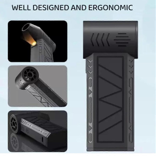 CASA Elektrisk Blæser med LED, LED Turboblæser, Trådløs Turbo Black