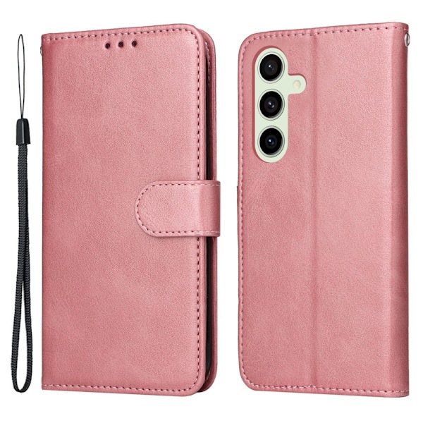 SKALO Samsung S24 FE PU-Läder Plånboksfodral - Flera färger Pink Rosa
