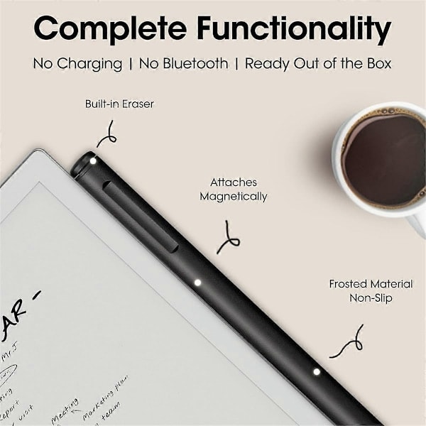 Magnetisk EMR Digital Stylus Pen med Viskelæder til Remarkable 2 Stylus Alternativ Markør Plus med 5 Pennespidser-Xin