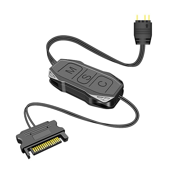 Fjärrkontroll 5V ARGB-kontroller, 3-Pin SATA Ström Stationär Dator för Chassifläkt LED-belysning