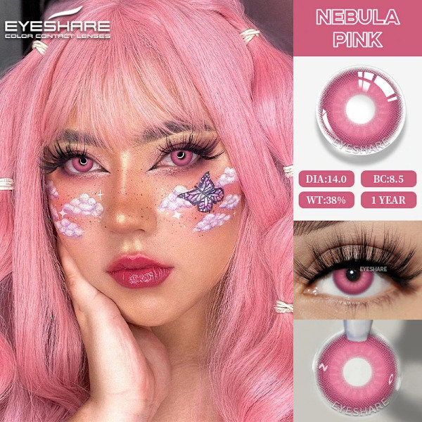 Eyeshare Anime Färg Kontaktlinser För Ögon Cosplay Färgade Linser Blå Galna Halloween Linser Kontaktlins Beaut Smink MADRID-RED 0_ca