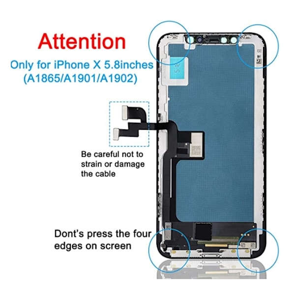 Erstatningsskjerm for iPhone 11 Pro svart black endast skärm