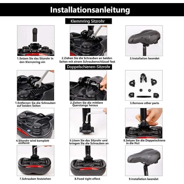[CA] Ergonominen pyörän satula geelipehmusteella ja kaksoisjousilla