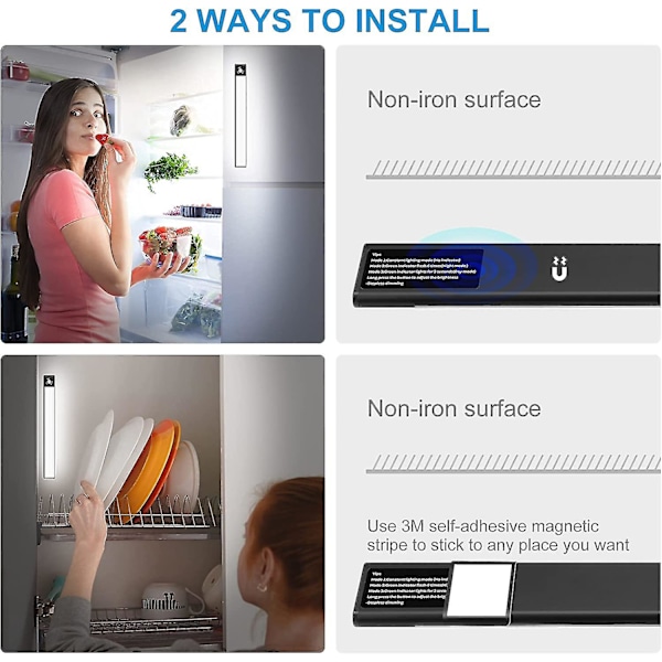 72 LED Wardrobe Light, Wireless LED Light Bar, USB Charging Induction Night Light [Energy Class A+++]