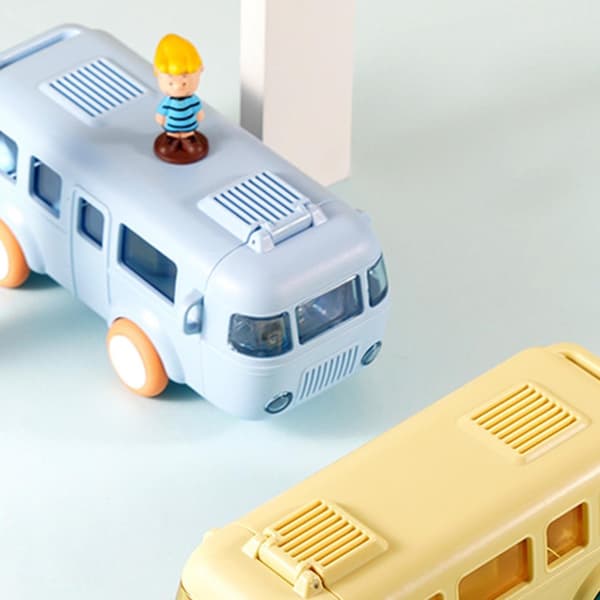 Bärbar vattenkopp i bussform, bilhalmvattenkopp, bussvattenflaska Kawaii bilhalmvattenkopp Gul Yellow