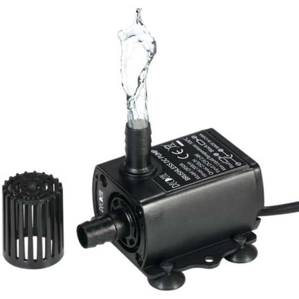 Erittäin hiljainen vesipumppu Mini Harjaton USB DC5V 2.4W Vedenpitävä Upotettava Suihkulähde Akvaario Kierrättävä 250L/H Nostokorkeus 200cm_ca