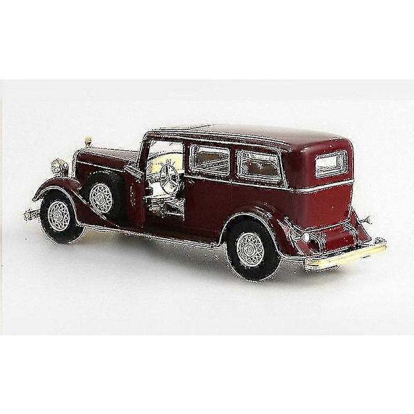 1/32 Klassisk Legetøjsbil Træk Tilbage Lys Lyd Støbt Modelbil (1 Styk, Mørkerød)