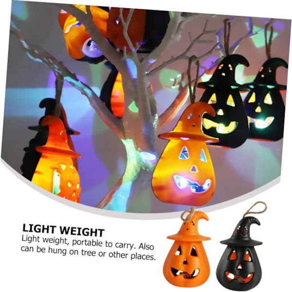 A-2 stk Halloweenlykt Gresskar Nattlampe Halloweendekor