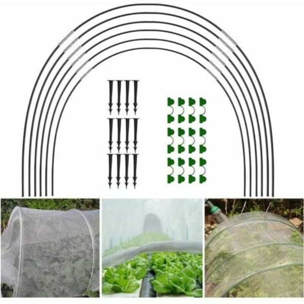 Ulisem Sæt med 18 Buer til Højbedstunnel, der udgør en dyrkningsramme i glasfiber til dine planter i haven..ca