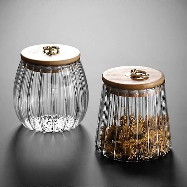 Förseglad Transparent Kryddburk i Glas med Lock, teförvaringsburk B