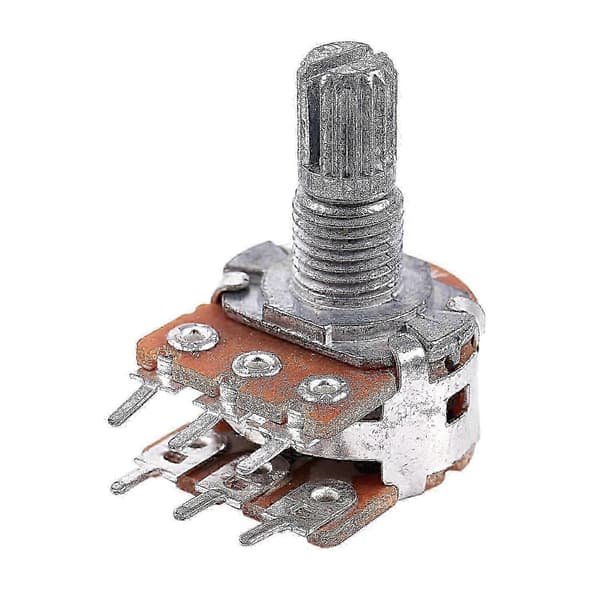 2 stk. B20K 20K Ohm 8mm Aksel PCB-montert Lineær Dobbel Potensiometer