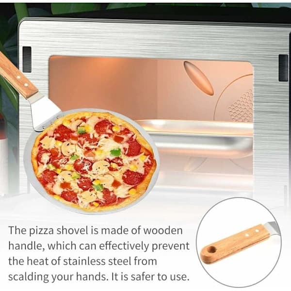 Stor rund pizzaspade i rostfritt stål för hemmakök