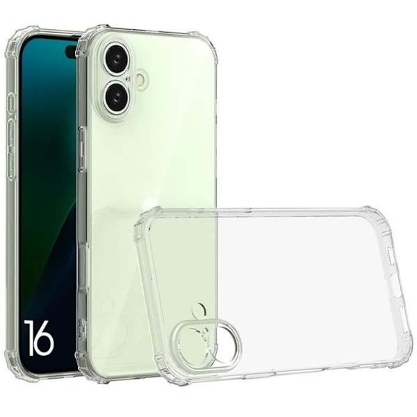 iPhone 16 Etui - Silikon Stødsikkert Ridsebeskyttende Transparent Slank Forstærkede Hjørner Transparent