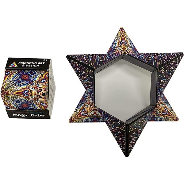 CASA 3D Magic Cube, Infinity Flips Magnetiske kuber 72 Form Fidget Toy for Barn Voksne Anti Stress Form Shifting Box Puslespillleker (Farge B)