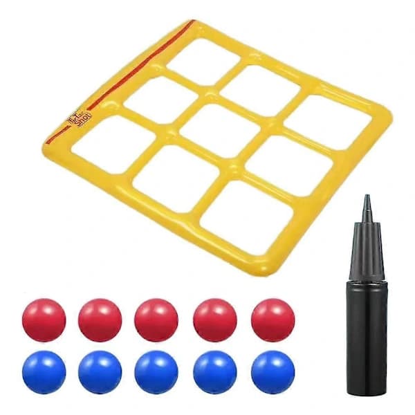 Poolleksaker Set - Tic-Tac-Toe Uppblåsbar Poolleksak Med 10 Bollar