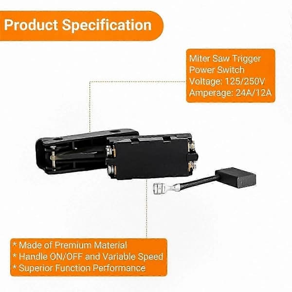 Replacement Power Switch with 2 Pin for Miter Saws, Power Tool Accessories for Various Models