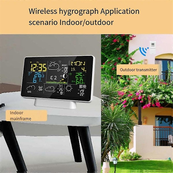 CASA LCD Väderstation Trådlös Digital Termometer Inomhus/Utomhus Termometer Hygrometer med Trådlös O