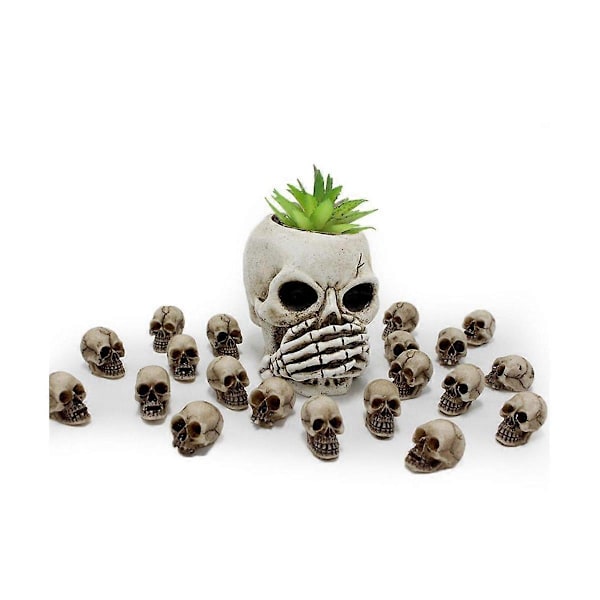 CASA 20 stk. Simulations Kraniemodel Legetøj Moderne Mini Kranie DIY Halloween Dekoration Sjove Model Legetøj Colle