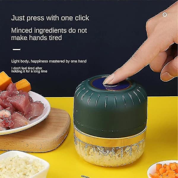 Mini Trådlös USB Köttkvarn 250ml Elektrisk Vitlökspress