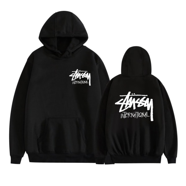 Unisex Stussy Pullover Hoodie Mellanvikt Hoodie Svart Black XXS Black XXS