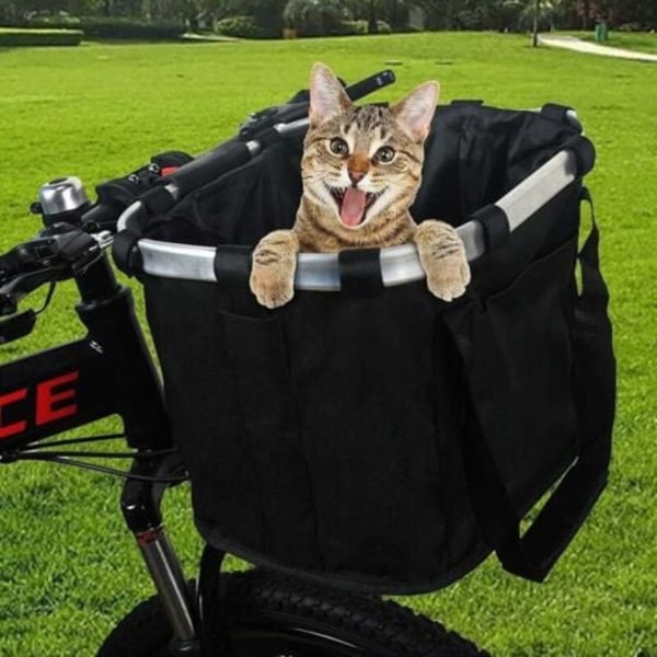 Ulisem Cykelkurv Hundekurv Sammenklappelig Aftagelig, med Justerbar Cykelstyrkurv Hurtig Frigørelse Let at Installere.ca