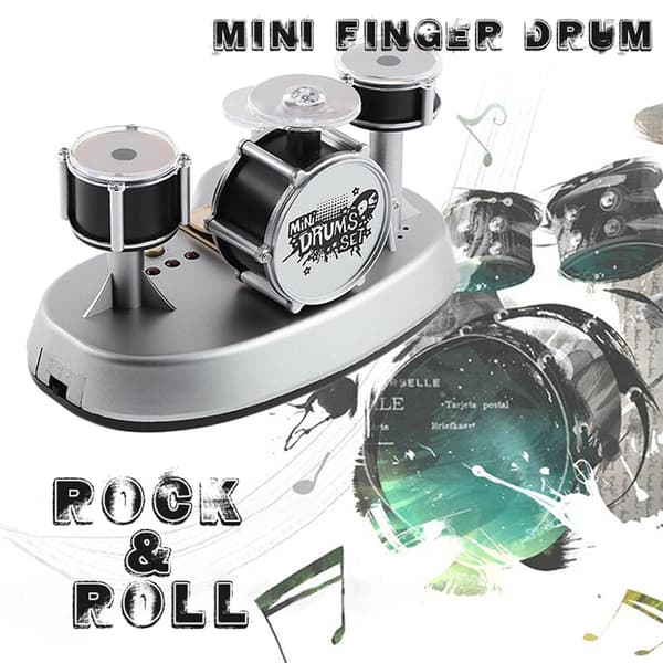 Mini Finger Drum Set Nyhet Skrivebord Musikleke -touch Trommer Lys Barn Jazz