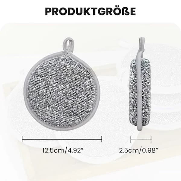 Dubbelsidig diskborste Högelastisk tråd Cirkulär svamp Torksvampblock för köksdiskning 6 st