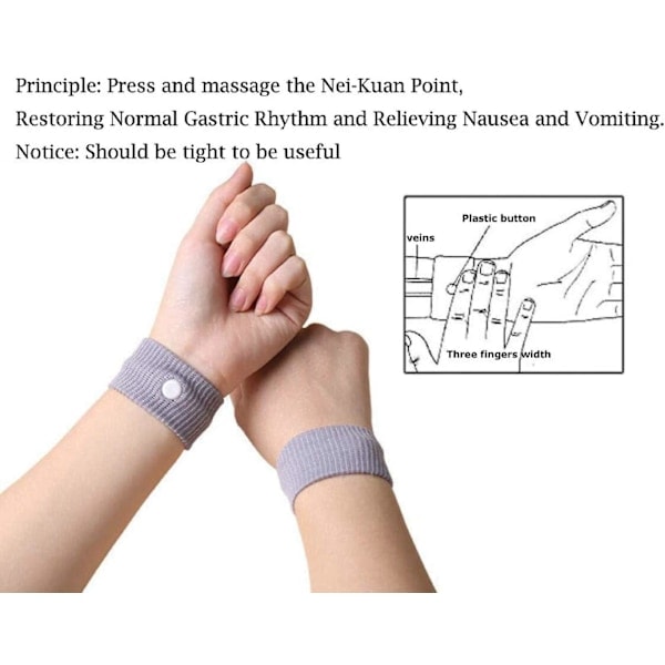 5 par researmband mot åksjuka, illamåendearmband för bilresor, lindrande armband för graviditetsillamående, flygresor, resor