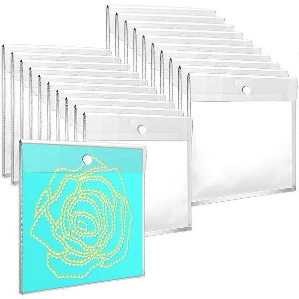 CASA 20 stk. 32 cm x 32 cm Scrapbog Papir Opbevaringsorganisator med 2 cm Udvidelse, Genanvendelig Plast