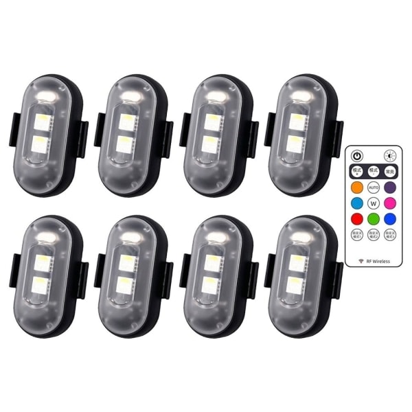 8 färger LED stroboskopljus flygplansljus 4PCS 4PCS-WELLNGS 4Pcs