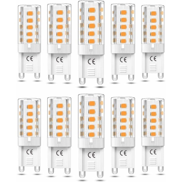 10 stk G9 LED-pære Dimbar 5W Varmt Hvit 3000K G9 LED-pærer Halogen Ekvivalent 50W AC110/220V [Energiklasse F]