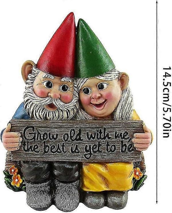 Havetomte Statue Par Fe Dvärg Harts Håndmalet Havetomte Ornament Romantisk Statue Indo