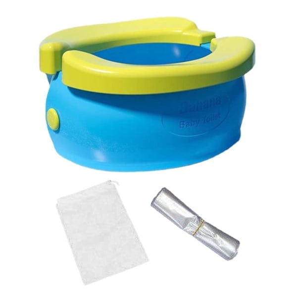 Bærbar Pottestol til Børn Let at Rengøre Genanvendelig Rejsetoilet til Båd Picnic Autocamper Grøn[D] Blå 22cmx20cmx10cm