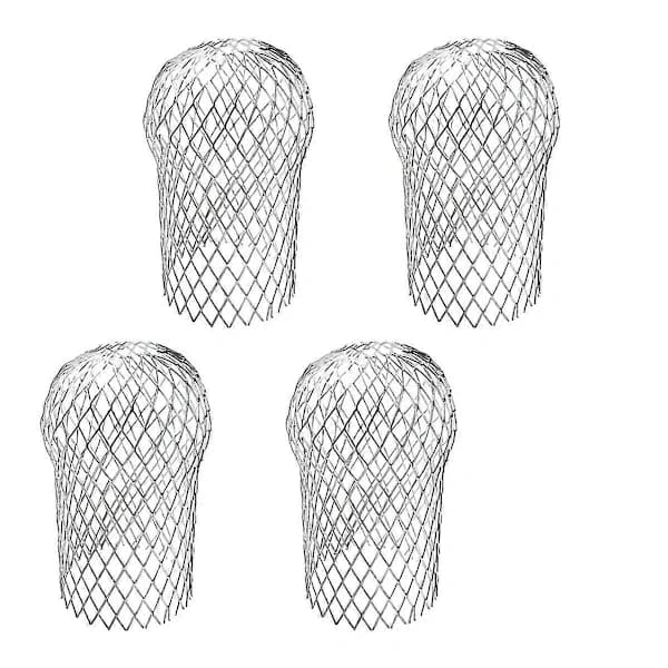 4-pakning nedløpsrørvakter, utvidbare aluminiumsrenner bladfilter siler for takrenner og nedløpsrør, sølv 3,5 tommer